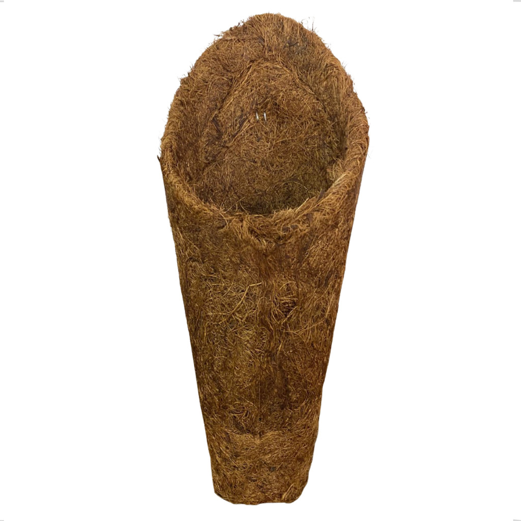 Mini Vaso Concha Cone Orquídeas Parede Fibra Coco PP Pendurar Ecológica Jardim 13x4,5cm Orquídea