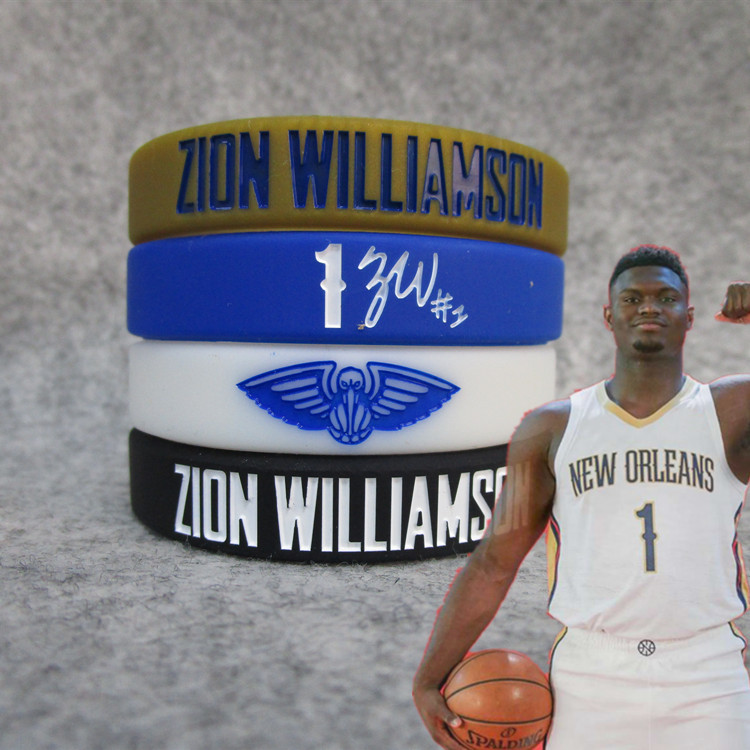 Estrela do Basquete Pelicans No. 1 Sion.Williamson Signature Pulseira Esportiva Luminosa Fãs de Pulseira de Silicone
