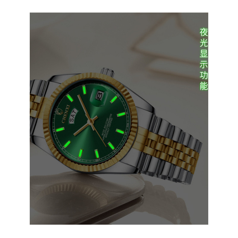 Relógio luminoso de marca de alta qualidade Dawn Relógio masculino Relógio de pulso de negócios Relógio de quartzo com c