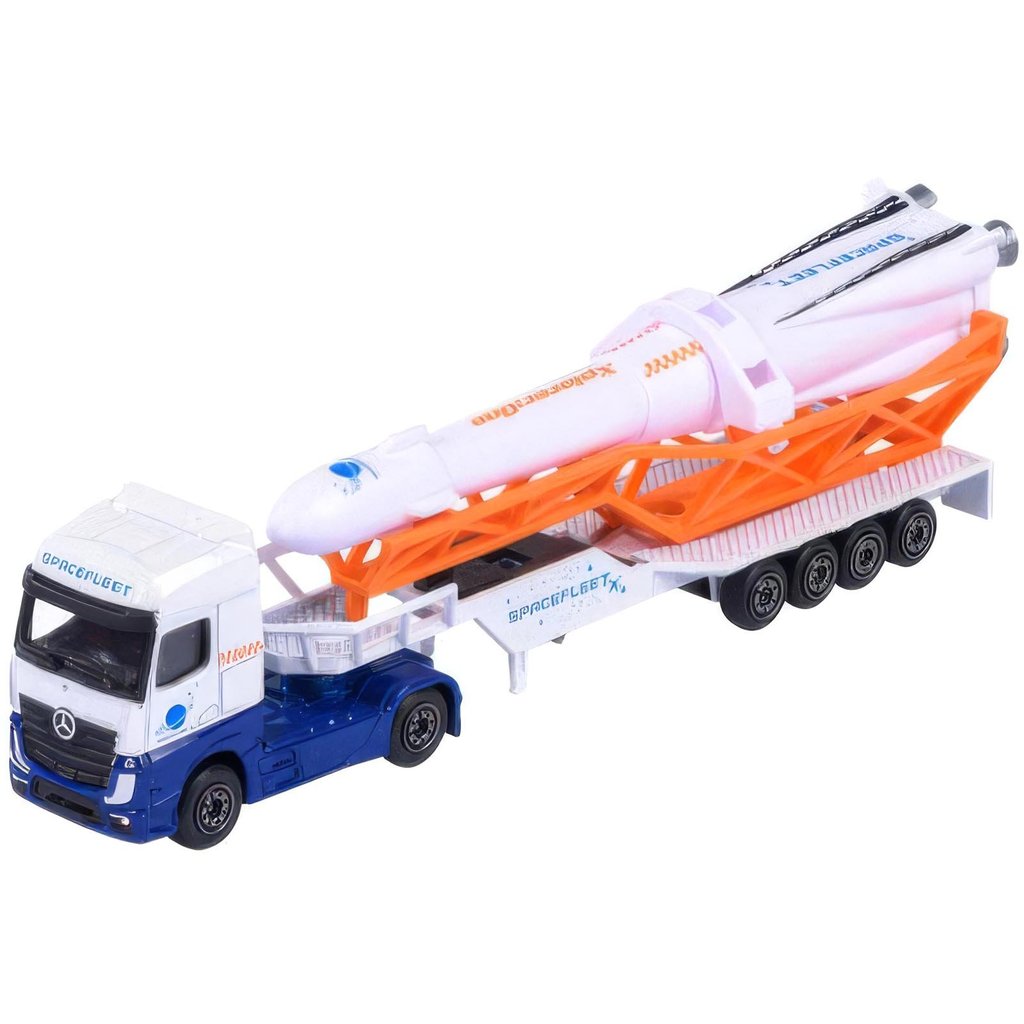 Miniatura - 1:64 - Mercedes-Benz Actros com Foguete - City Transporter - Majorette 8503003000