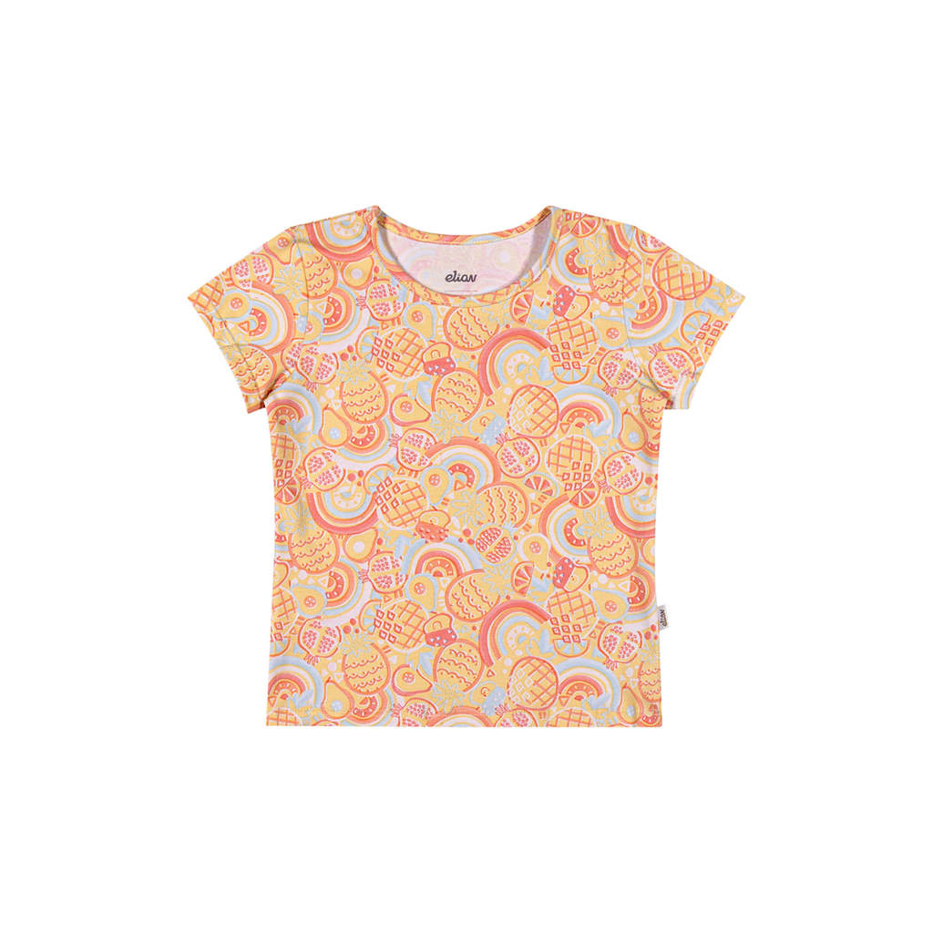 Blusa Infantil Menina Curta Estampada Elian Amarelo