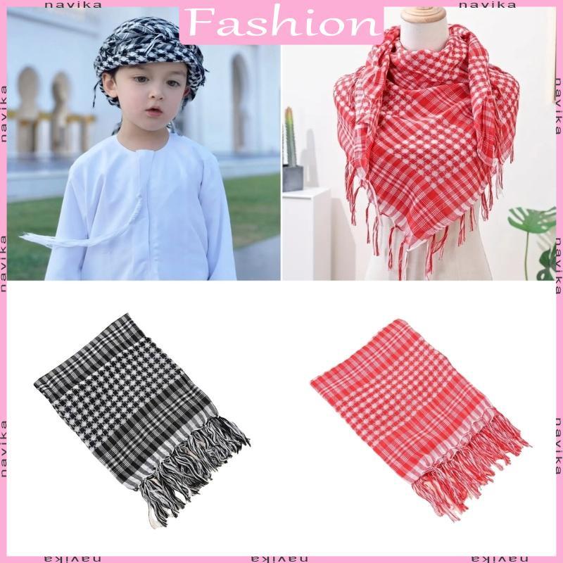 Xadrez Envoltório Franjas Shemagh Xale Para Uso Ar