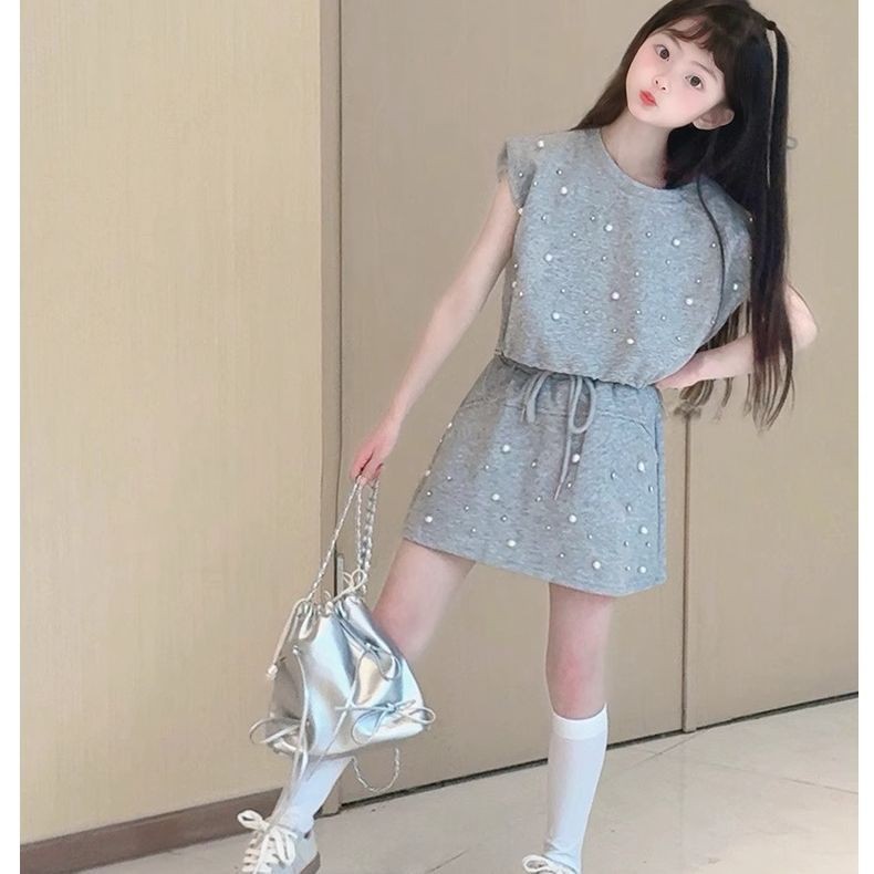 Meninas terno meninas ternos crianças moda na moda legal dois conjuntos frisado versão coreana roupas infantis#女童套装装儿童洋气