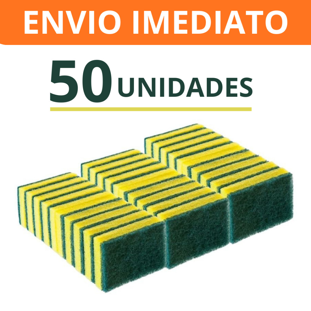 Kit Esponja Bucha De Lavar Louça Multiuso Limpeza Em Geral 10 20 30 40 50 Unidades