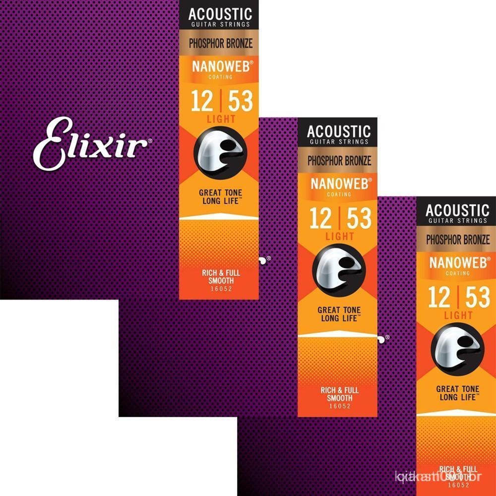 Detalhes do 3 Conjuntos Elixir Nanoweb Revestimento Anti-Ferrugem F Sforo Bronze Cordas Da Guitarra Ac Ska