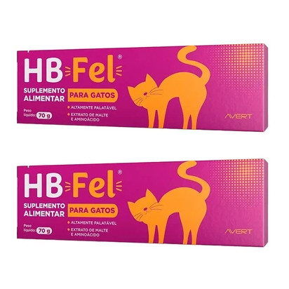 Kit com 2 HB Fel 70g Suplemento Alimentar Para Gatos Avert
