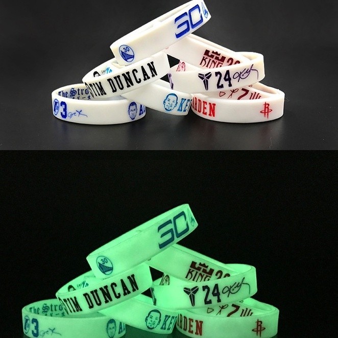 Pulseira de basquete luminosa Kobe James Curry Irving Harden Durant Avatar Pulseira de Silicone de Lava inspiradora