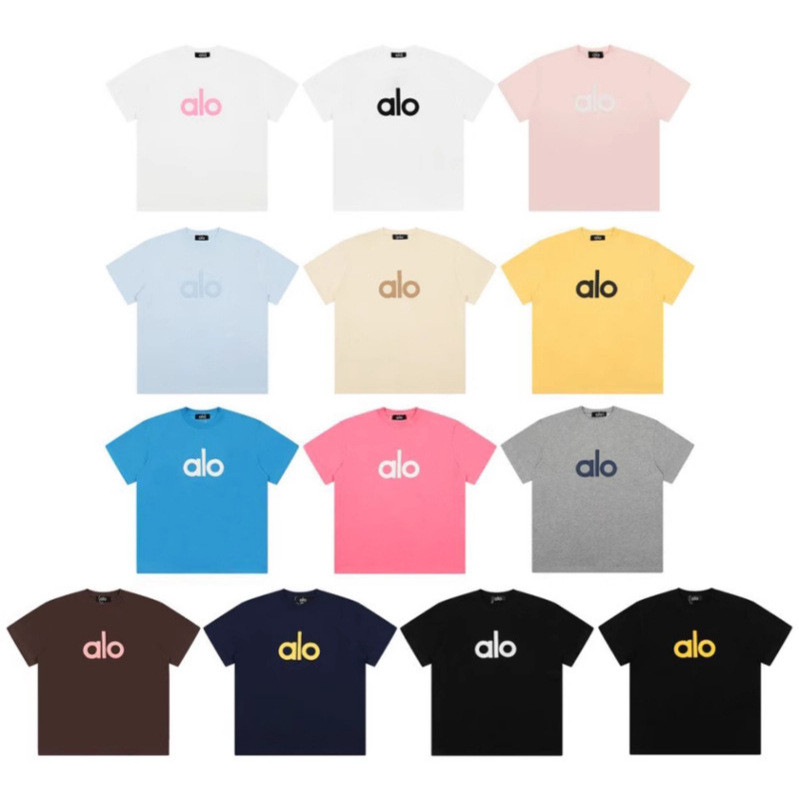 25 novo estilo AlO novo estilo letras dianteiras e traseiras borda quebrada impressa primavera verão 260g algodão manga 