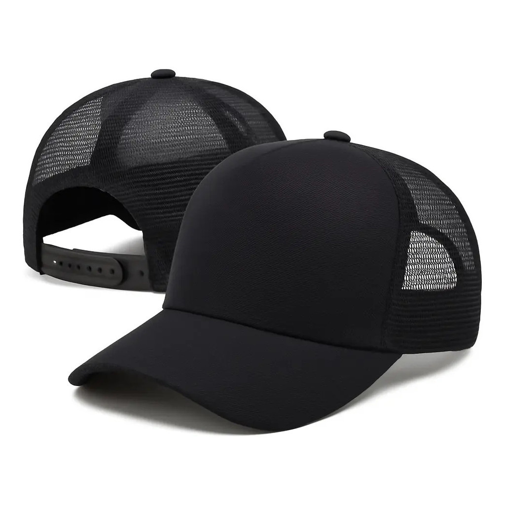 Boné Trucker Telinha Unissex Aba Curva Liso Casual De Tela