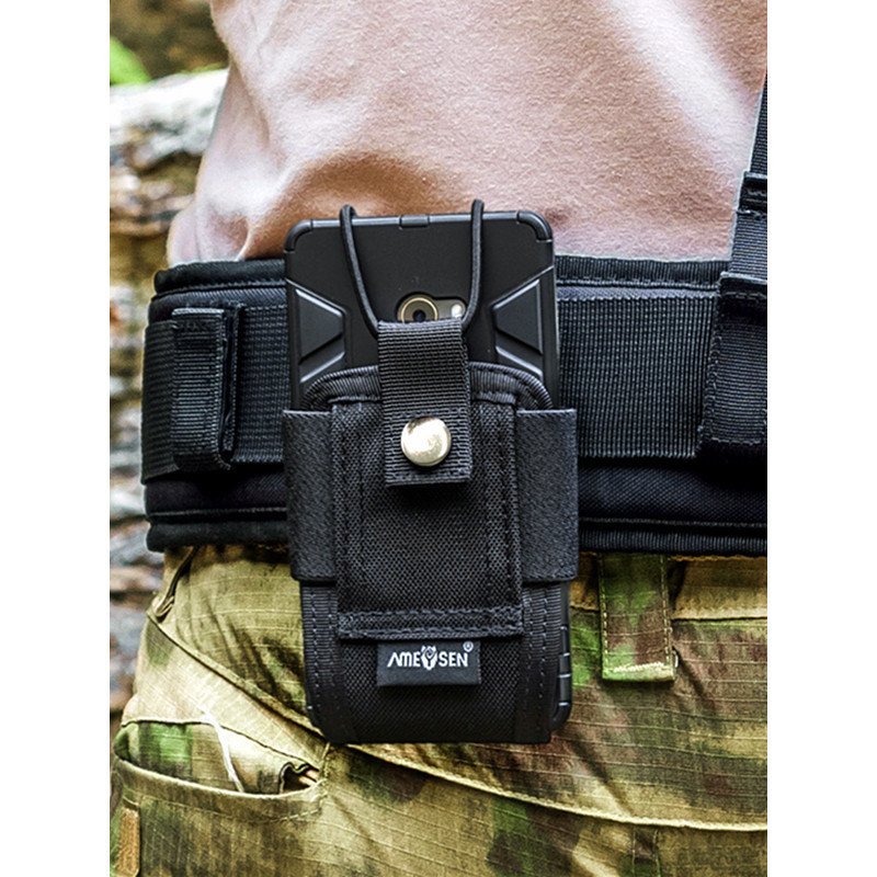 Telefone móvel Walkie-talkie-talkie-talkie saco conjunto do telefone móvel usar cinto cintura saco molle Sub-saco ao ar
