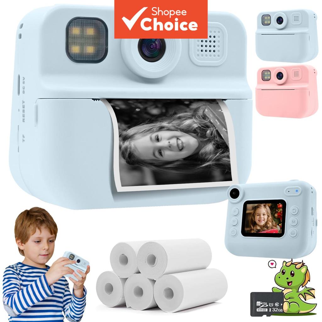 Câmera De Impressão Para Câmeras Digitais Instantâneas Infantis E Impressora Fotográfica Presentes De Aniversário De Nat