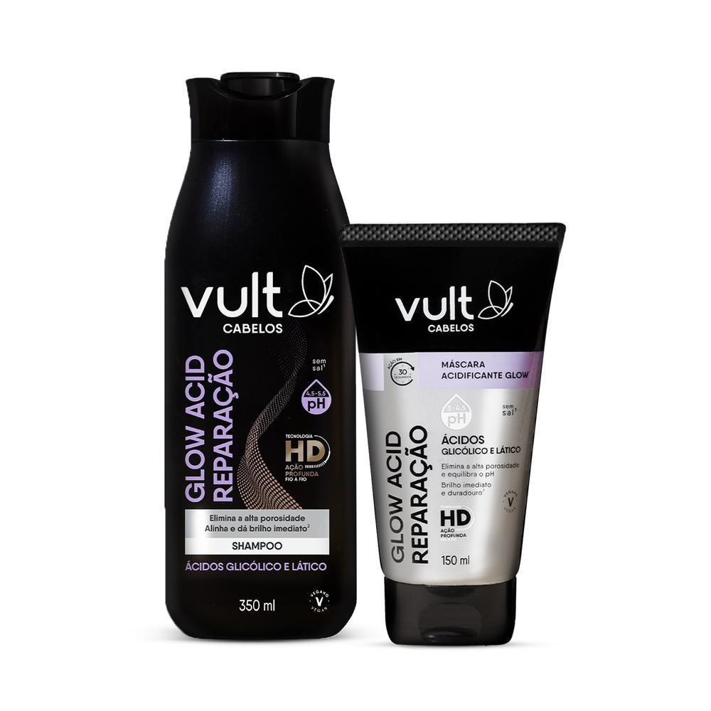 Combo Glow Acid Reparação: Shampoo 350ml + Máscara Acidificante 150ml em Oferta na Shopee