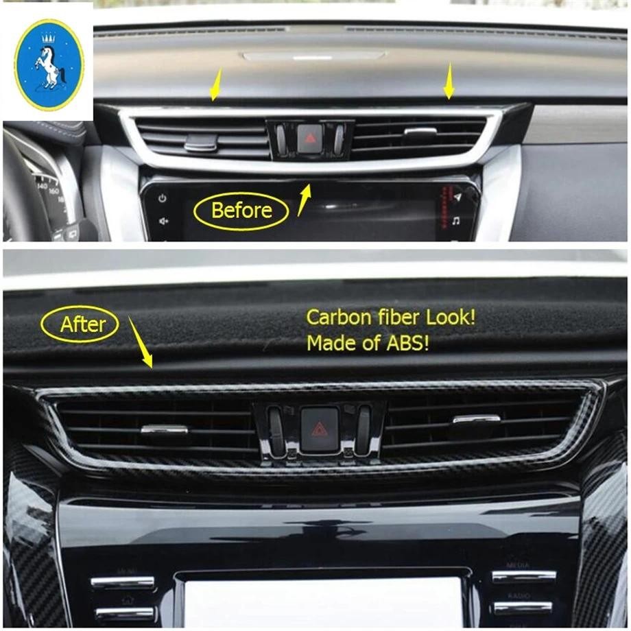 Yimaautotrims Acessório Automotivo Centro Dianteiro Ar Condicionado Saída AC Ventilação Capa Guarnição Apto Para Nissan 