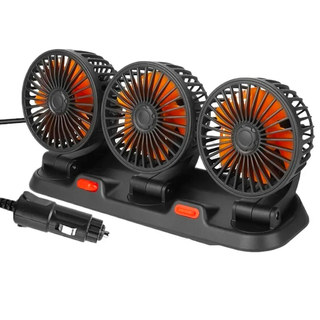 Ventilador Carro Triplo Automotivo Van Kombi 2 Niveis Ajustavel Silencioso Verao Calor Dias Quentes Giratorio