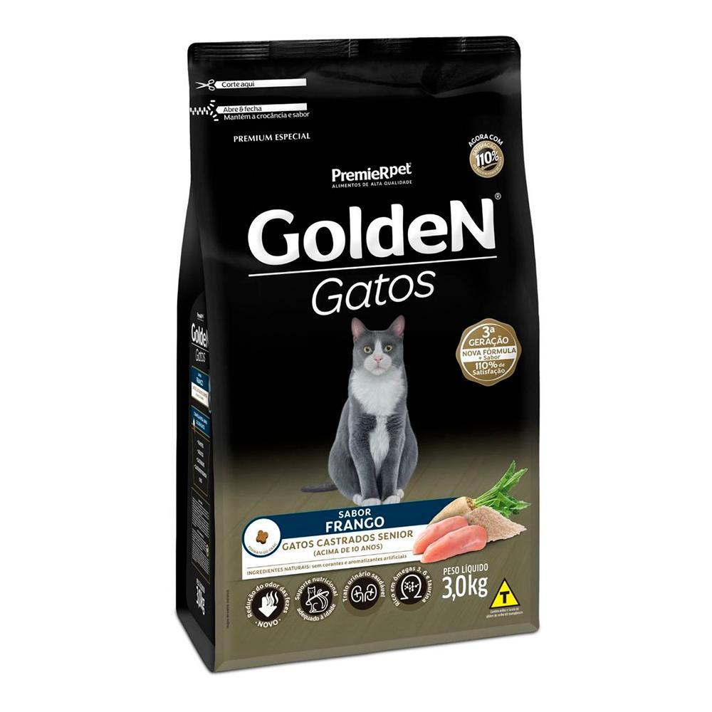 Ração Premier Golden Gatos Castrados Sênior Frango 3 Kg