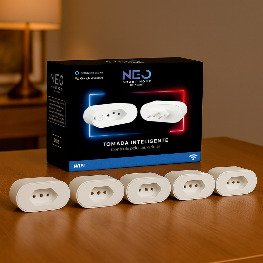 Kit 1 ou 5 Tomada Inteligente Wi-fi 2.4 GHz 110v/220v Bivolt Branco Cod: 291990617 Neo Avant em Oferta na Shopee