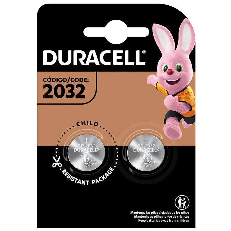 Cartela 2 Pilha Bateria Duracell CR2032 Lithium Moeda