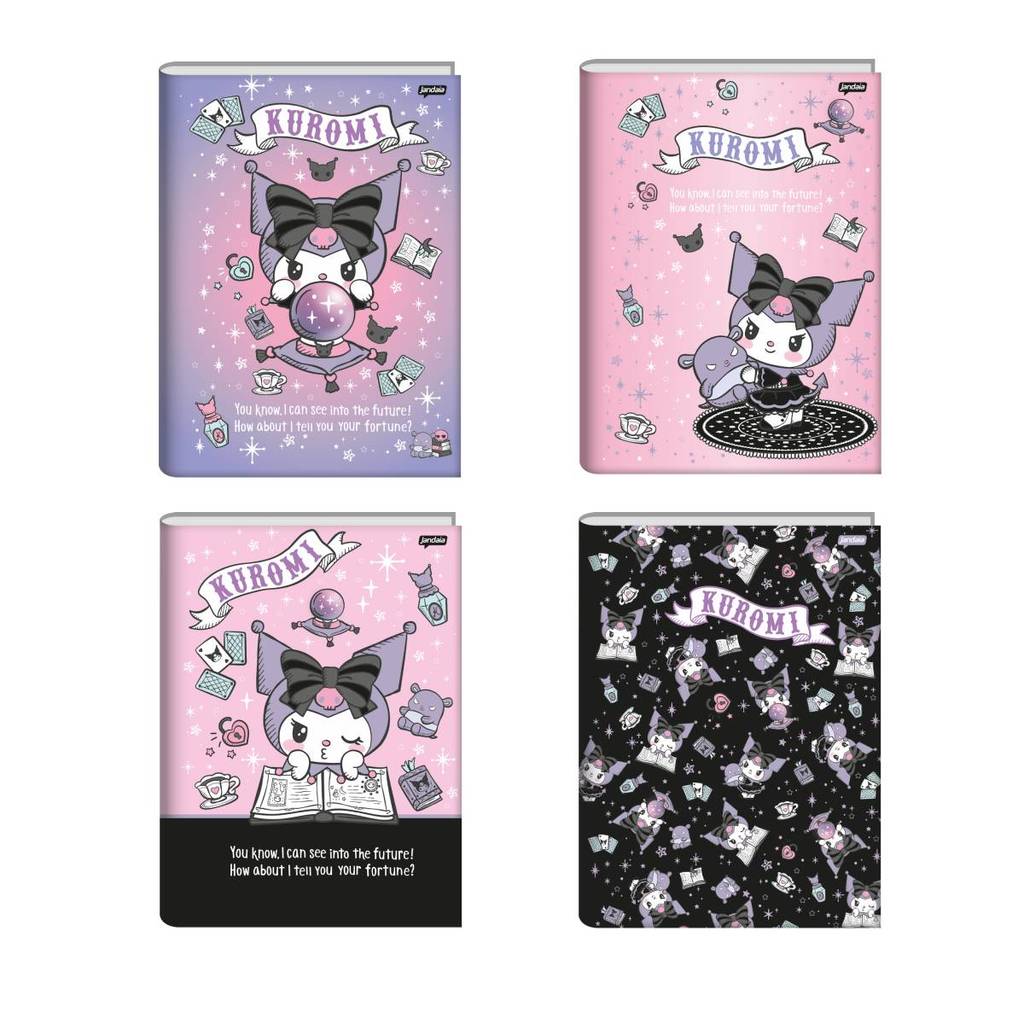 Caderno brochurão capa dura universitário 1x1 80 folhas Kuromi Jandaia em Oferta na Shopee