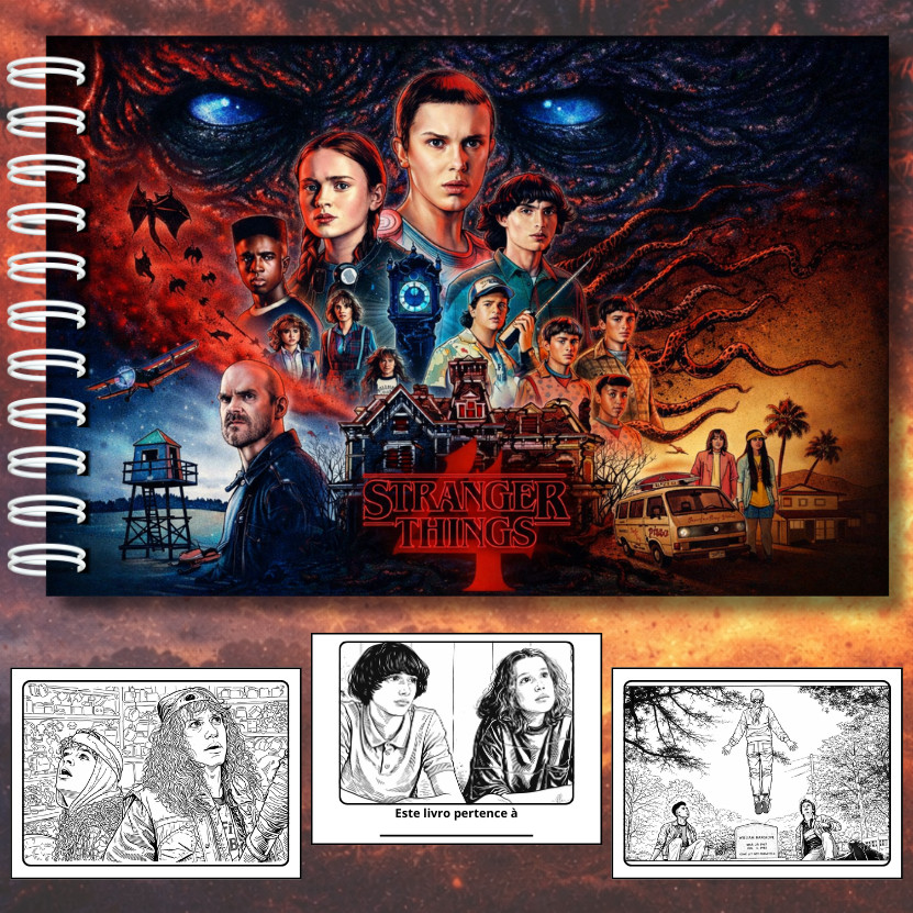 Livro de Colorir Stranger Things | 1ª a 5ª Temporada | Capa Dura em Oferta na Shopee