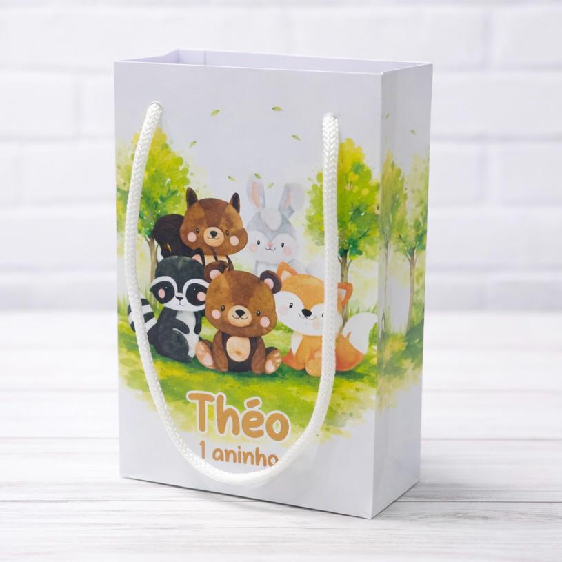 Sacolinha Bosque Encantado | Personalizada Com Nome | Mimos Festa Aniversário Lembrancinhas Personalizados Sacolas