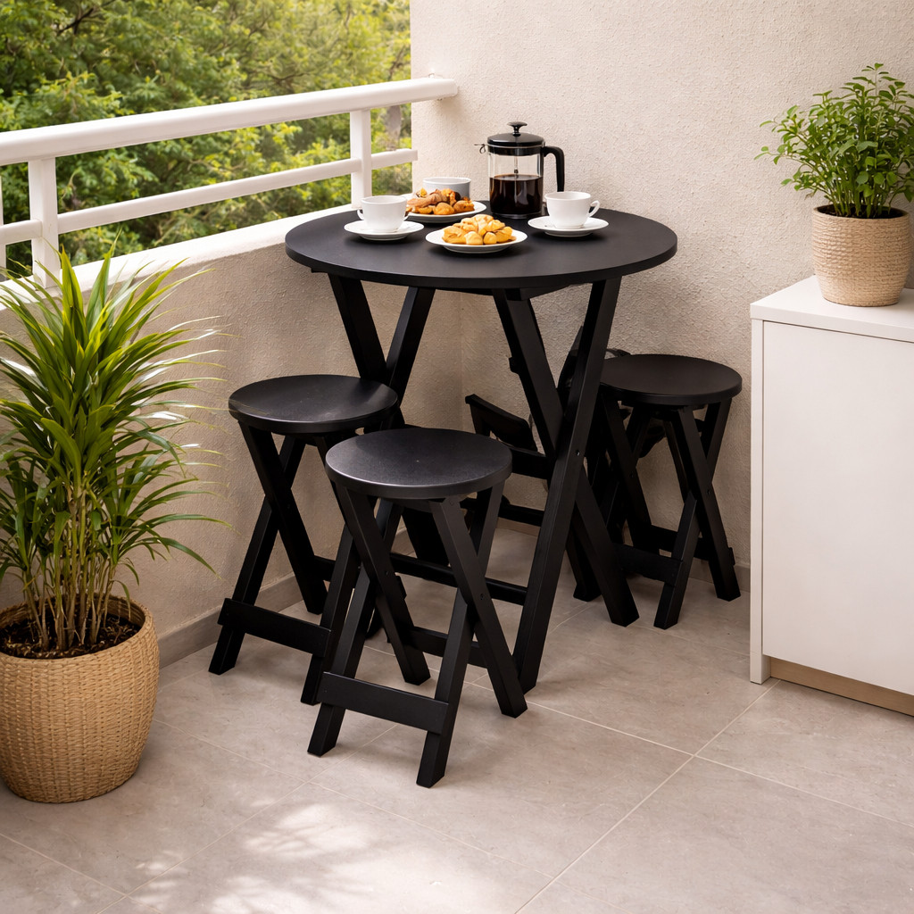 Mesa Redonda com Banquetas – Ideal para Área Gourmet e Apartamento em Oferta na Shopee