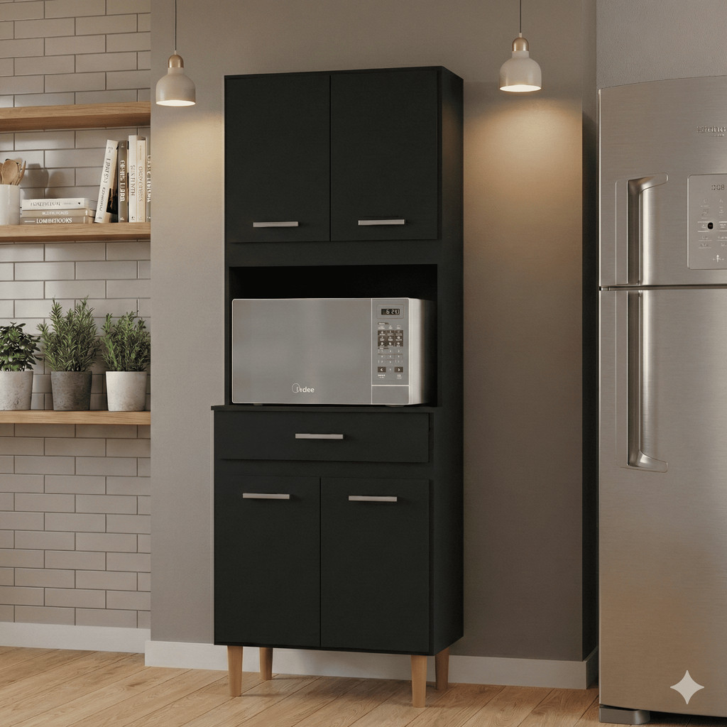 Paneleiro Moderno para Cozinha Pequena com Portas e Gaveta em Oferta na Shopee