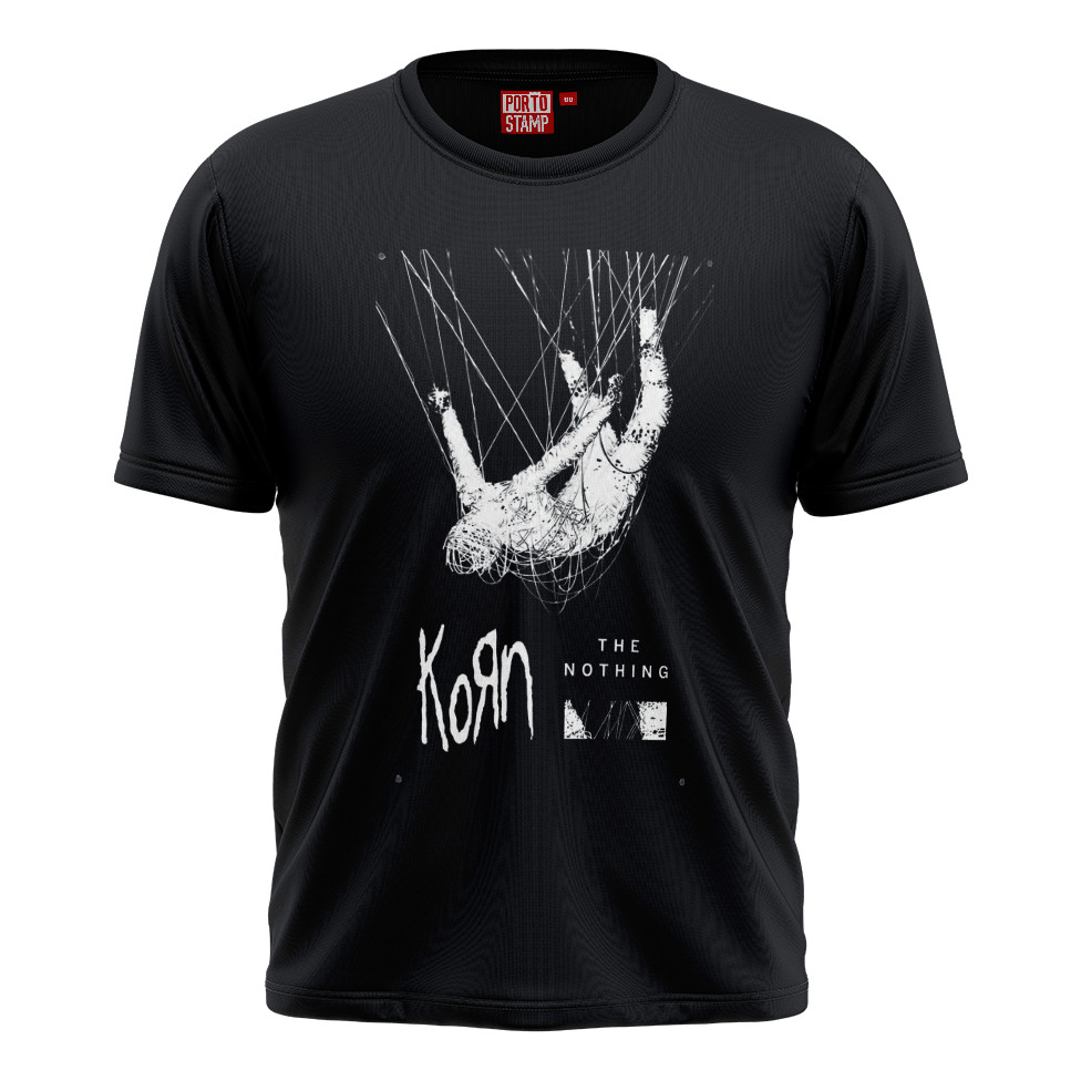 Camiseta Premium De Algodão Banda De Rock Korn The Nothing