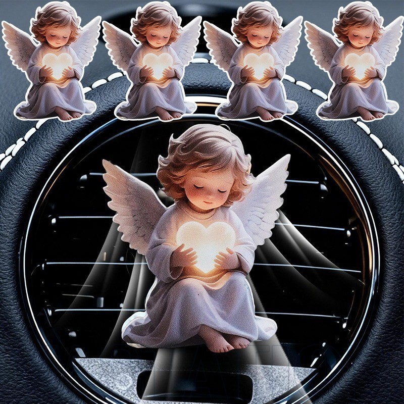 5-1Pcs Clipe Decorativo De Anjo Para Saída De Ar De Automóvel-Decoração De Carro Em Acrílico Interiores De Automóveis-Ac
