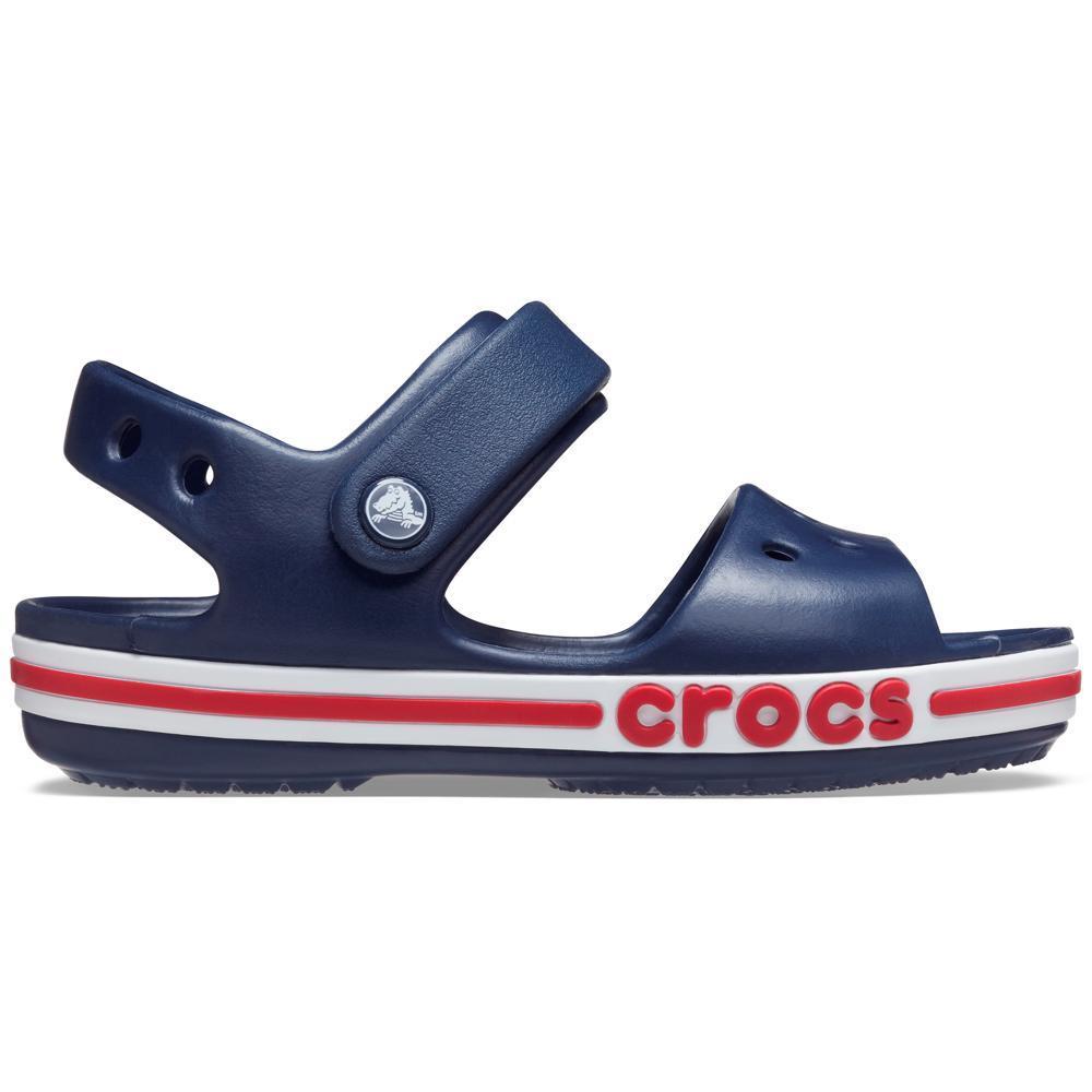 Sandália Crocs Bayaband Sandal T NAVY/PEPPER em Oferta na Shopee