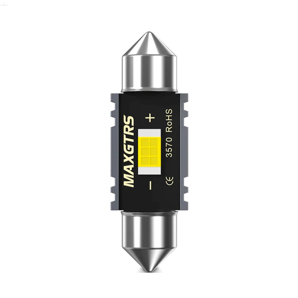 Lâmpada Torpedo Festoon C5w C10w Interior Teto Placa Chip Led Smd 3014 6000k Branco Canbus