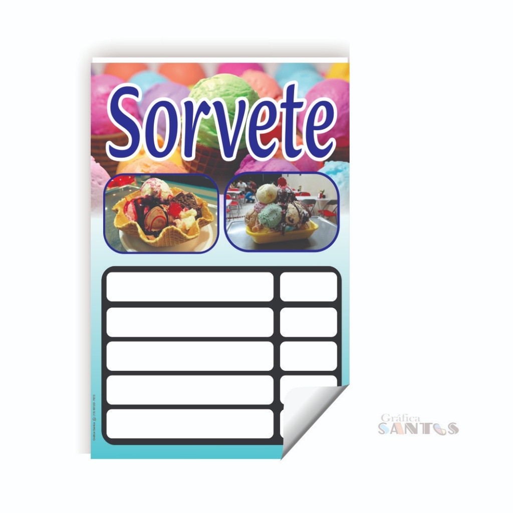 Adesivo/Cartaz pronto tema: Sorvete / Picolé CTZ 425 - Arte Pronta