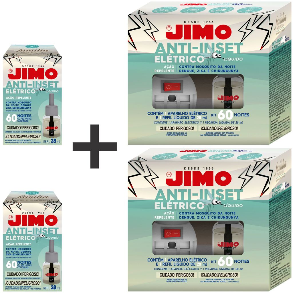 Kit 2un Anti-Inset Elétrico KIT 60 Noites + 2un Anti-Inset Refil Líquido 60 Noites
