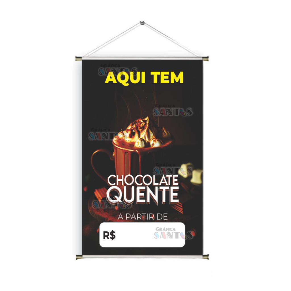 Banner pronto, tema: (CHOCOLATE QUENTE) BA 549 (obs. NÃO HÁ POSSIBILIDADE DE MUDANÇA NA ARTE)