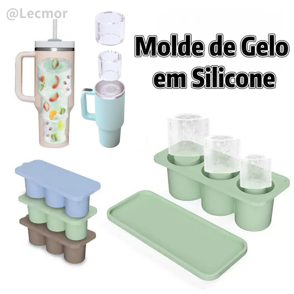 Forma de Gelo de Silicone Reutilizável Cilíndrico para Garrafas Copos  Bebidas Geladas e Coquetéis em Oferta na Shopee