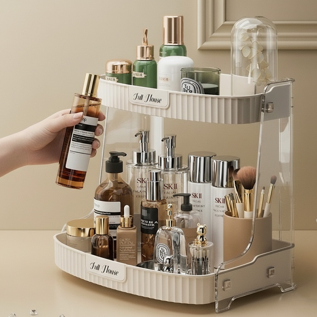 Organizador Premium 2 Andares Organizador de Cosméticos Duplo Elegância e Praticidade em Oferta na Shopee