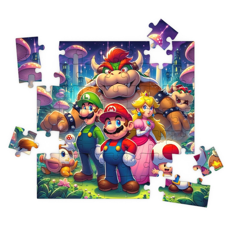 Quebra-Cabeça MDF Super Mario Bross 49 Peças Vários Modelos Mega Oferta! em Oferta na Shopee