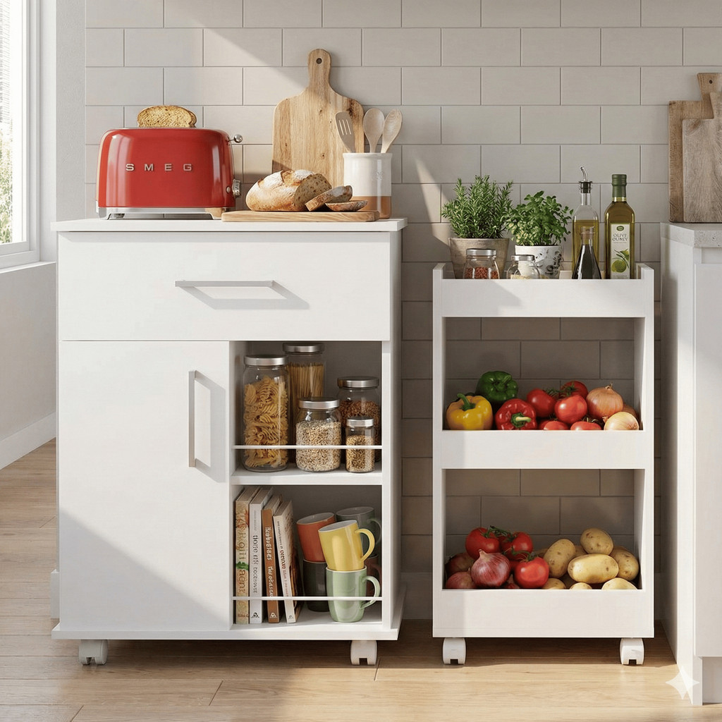 Renove Sua Cozinha: Balcão Microondas e Fruteira Prática em Oferta na Shopee