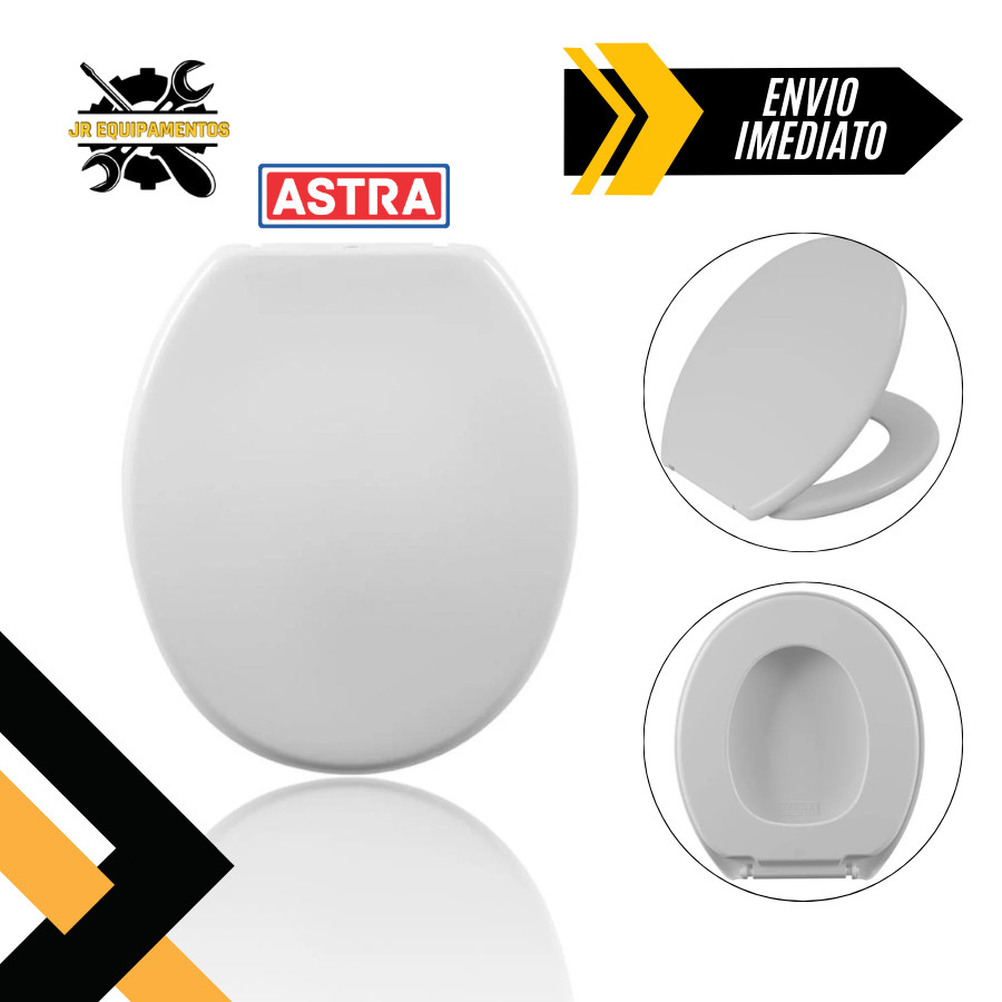 Assento Sanitário Slim Oval Branco Astra Universal Banheiro Tampa de Vaso Confortável Antibactericida em Oferta na Shopee