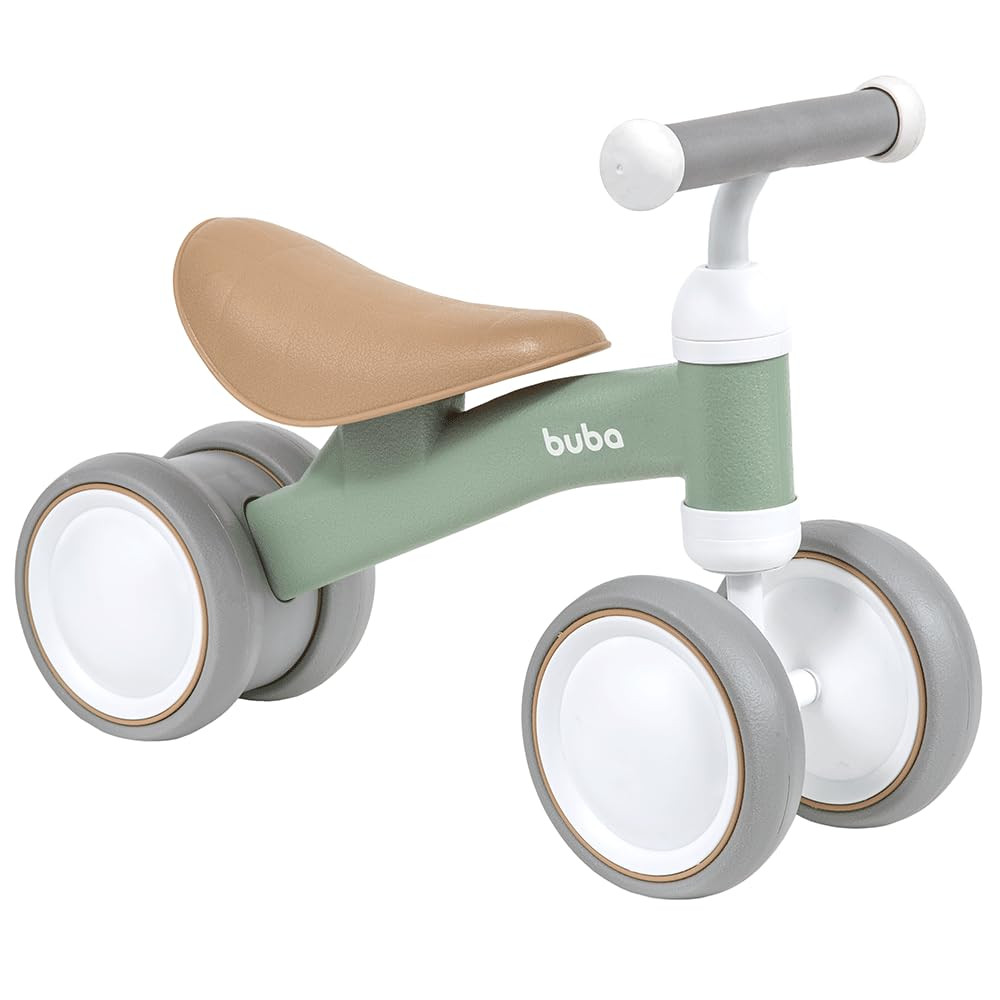 Bicicleta Buba de Equilíbrio (Verde) 4 rodas para Bebês sem Pedal + 12 Meses Coordenação Motora