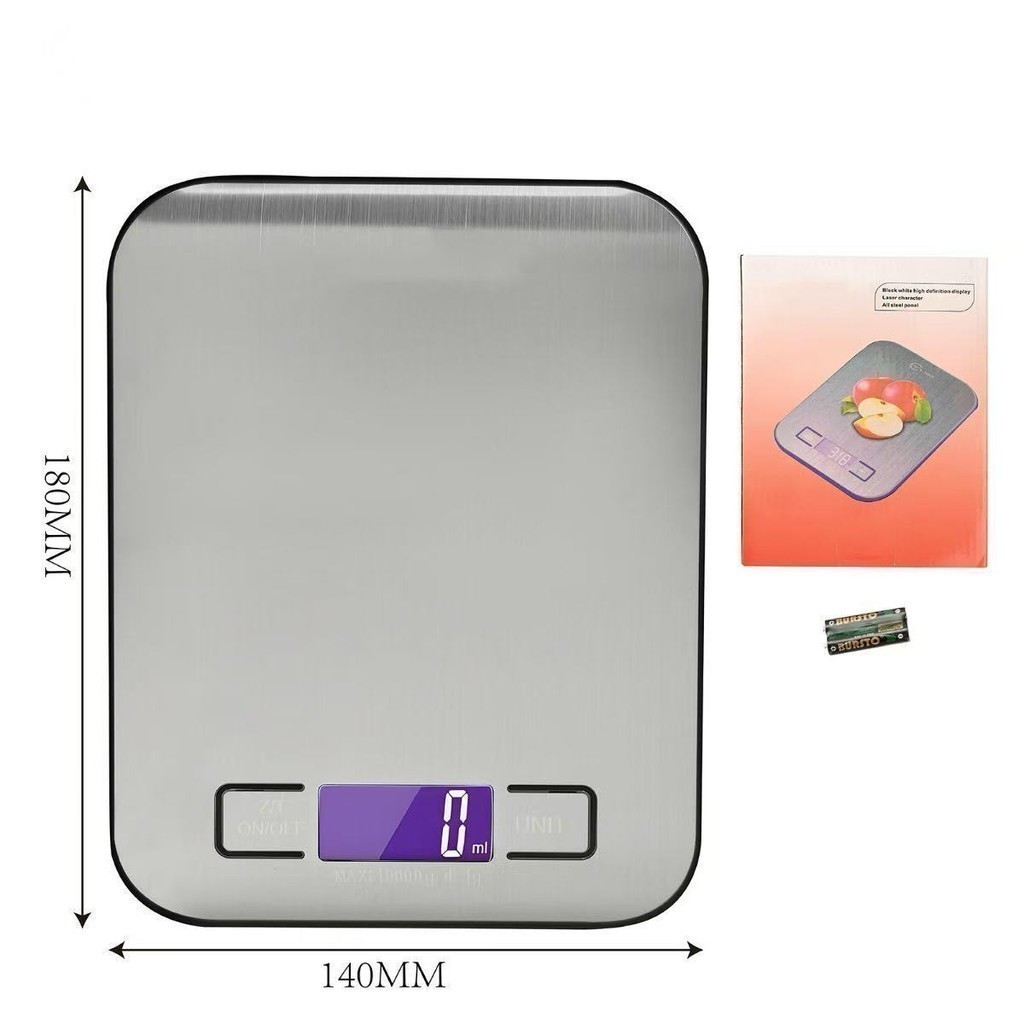 Balança Digital de Cozinha 10kg Alta Precisão | Aço Inox com Display LCD | Medição em g/ml/oz | Compacta e Portátil