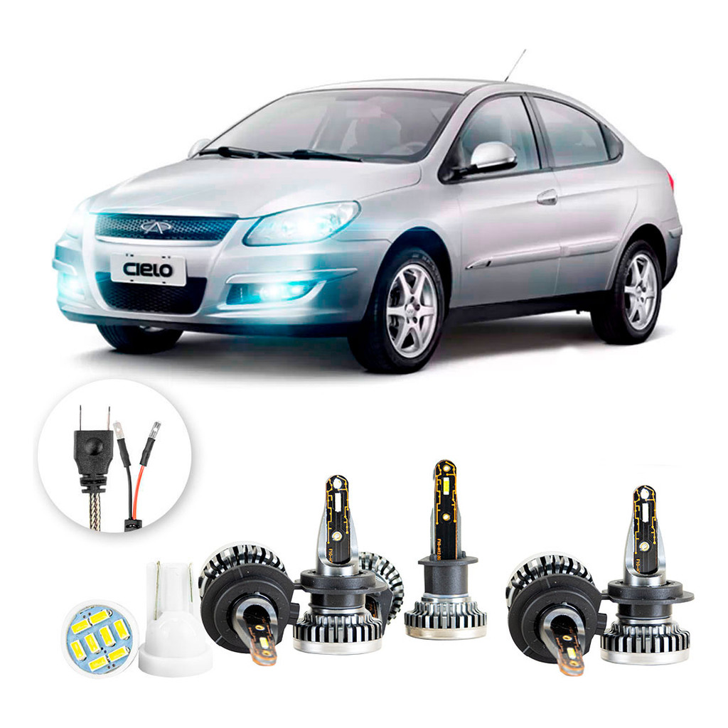 Kit Ultra Led Nano Chery Cielo 2011 A 2012 H1 H7 H7 30000lm