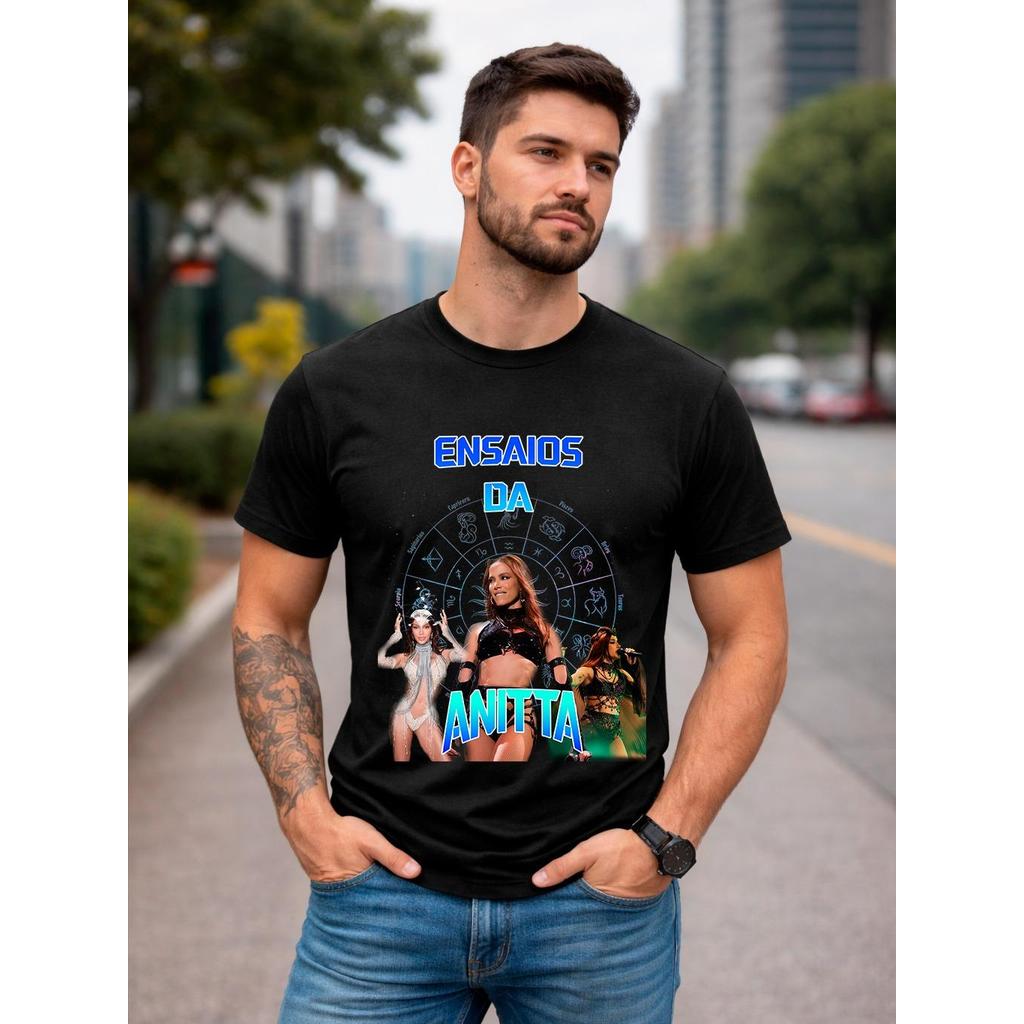 Camiseta Unissex Anitta camiseta anitta T-Shirt anitta 100% Algodão signos bootleg