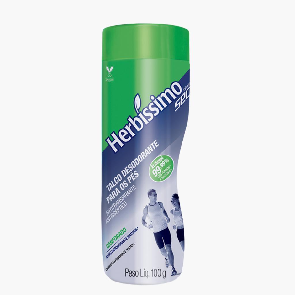 Talco Desodorante para os pés Herbíssimo Sec Canforado 100g em Oferta na Shopee