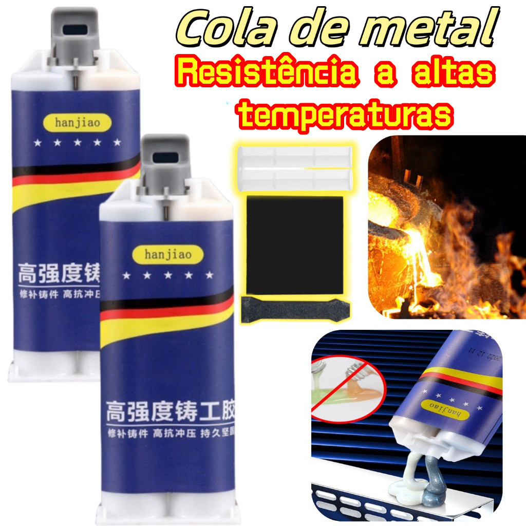100ml Cola Ferro Solda de metal Adesivo Industrial para Reparo Fundido Resistente a Altas Temperaturas Radiador Tanque em Oferta na Shopee