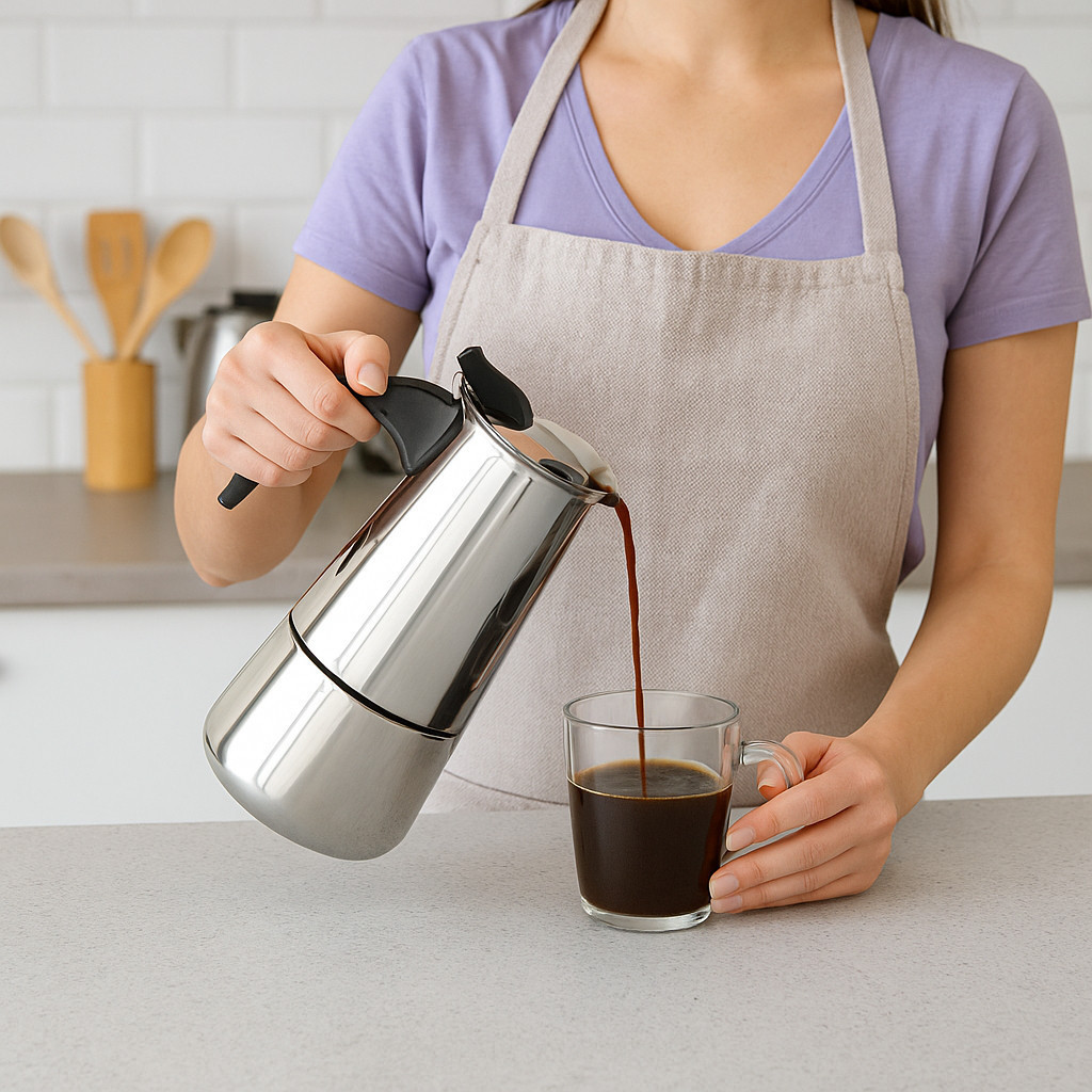 Cafeteira Italiana Inox Bule Café Preparo Chaleira Jarra Elétrica Cozinha Panela Fazer Esquentar