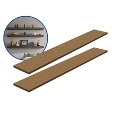 Kit 2 Prateleira Freijó 100X15 + Suporte Flutuante Mdf Organizadora Decoração Cozinha Banheiro Sala