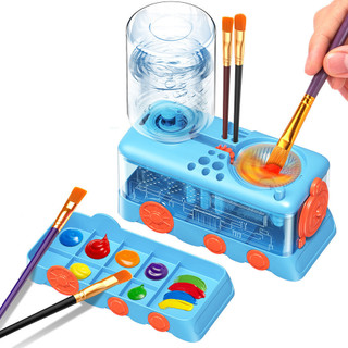 Lavador de pincéis infantil com troca automática de água,recipiente para lavagem de pincéis com troca automática de água