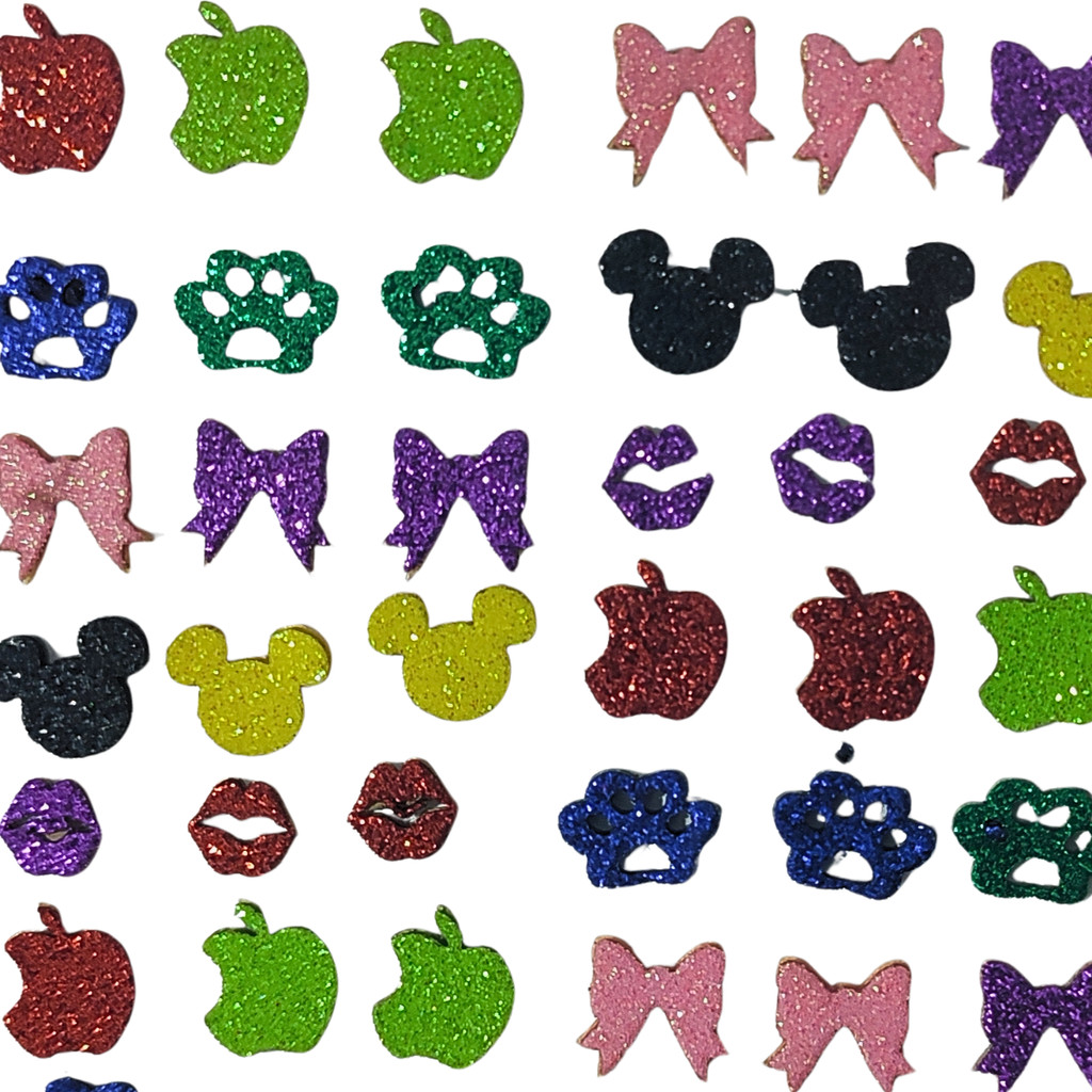 200 Mini Adesivo Glitter Pet EVA Macio Cola Forte Banho Tosa