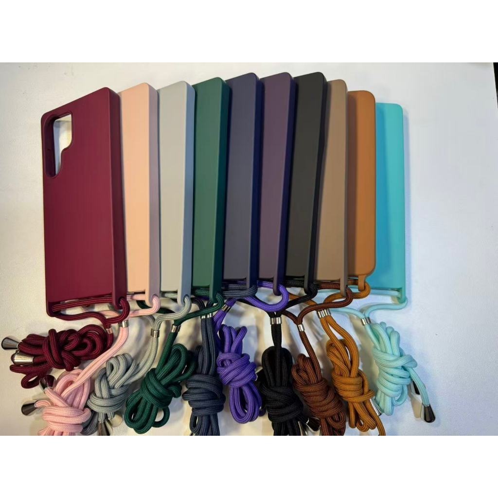 Capa Silicone com Cordão para Samsung A05 A06 A15 A16 A17 A55 A56 A36 S23 S24 S24 FE S25e S25 FE