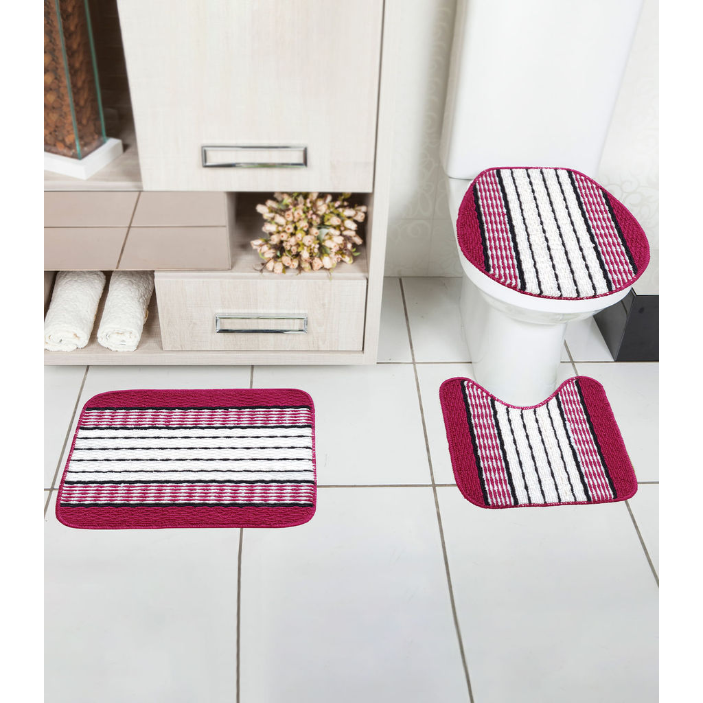 Jogo De Banheiro Tapetes Junior Vermelho em Oferta na Shopee